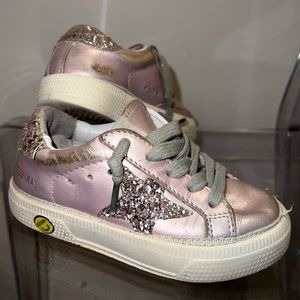 Golden Goose Super-Star Metallic Sneakers, Toddler / Baby Size Euro 23 / US 7